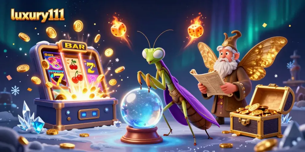 Spin to win at luxury111 with a mystical fortune teller and vibrant jackpot excitement!