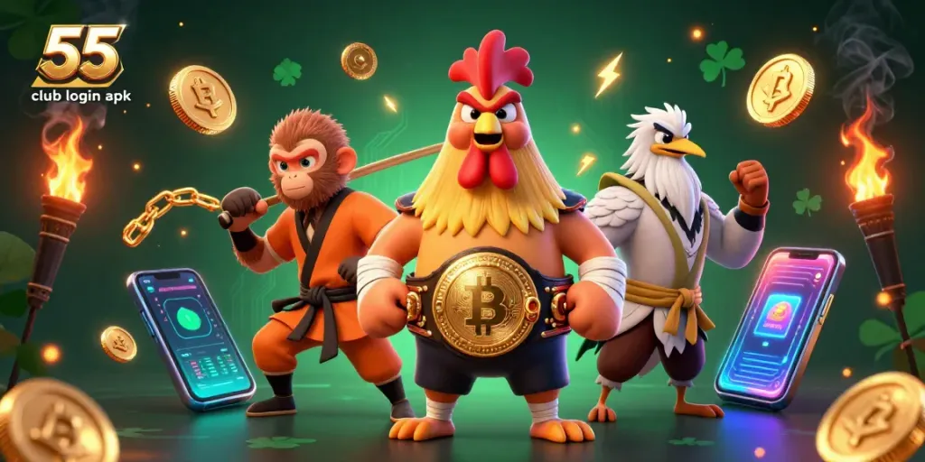 Experience the excitement of gaming with the 55 club login apk featuring vibrant characters and dynamic elements.