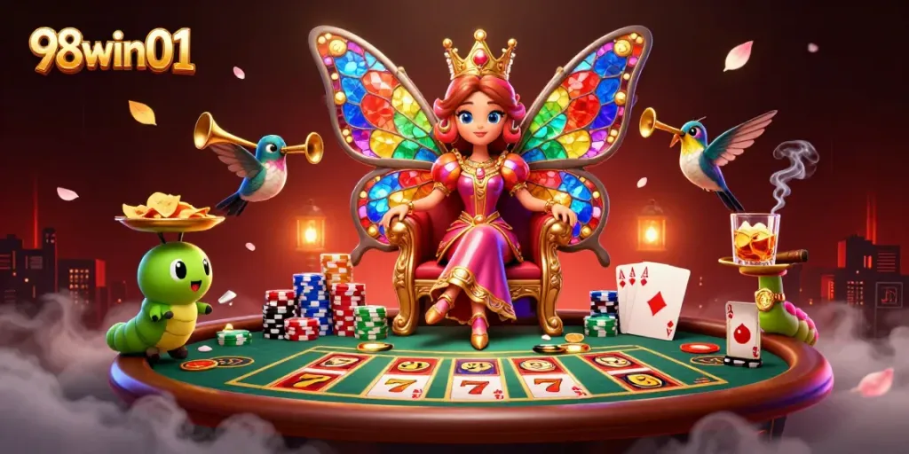 Engage with a luxurious casino experience at 98win01, featuring a vibrant poker scene.