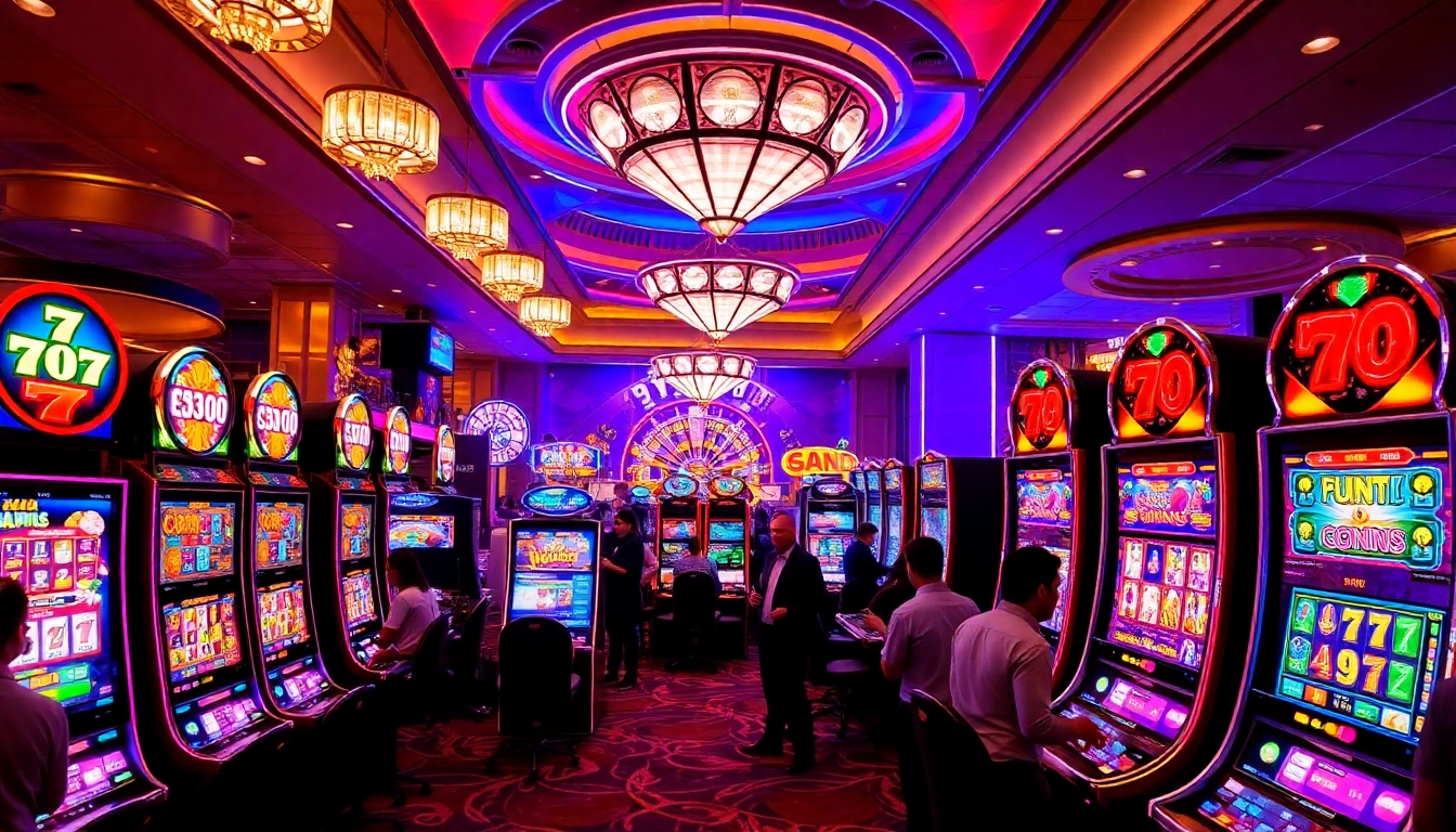 Engaging casino floor scene at https://l567.tech/ highlighting popular slot machines and vibrant gaming atmosphere.