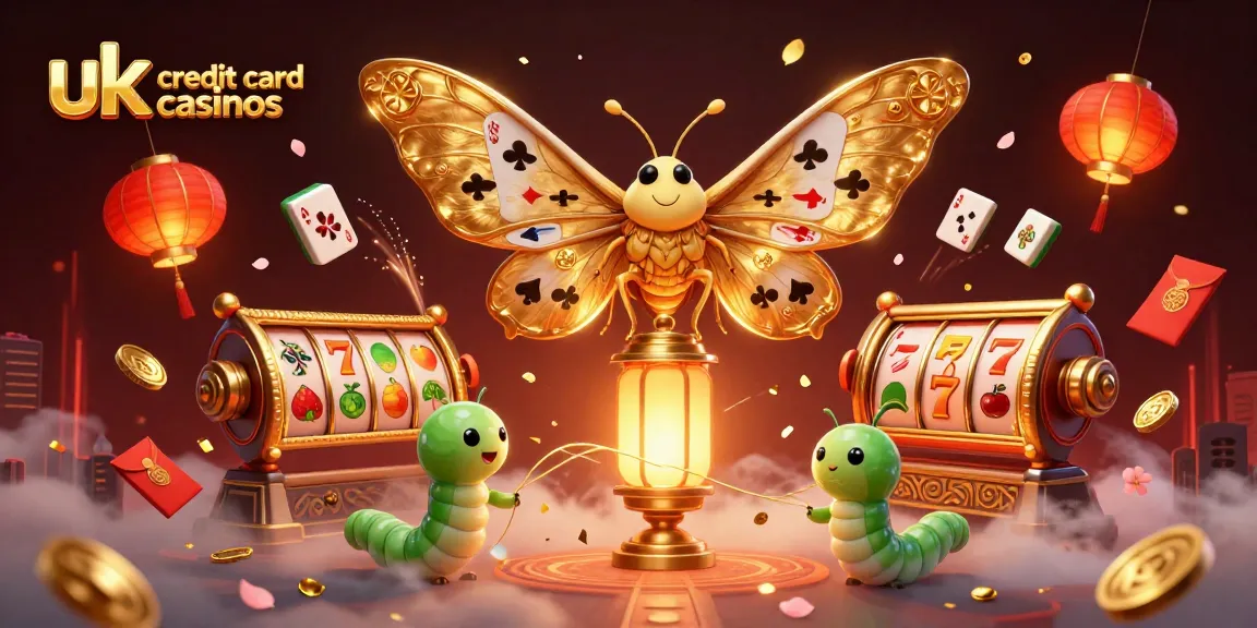Experience the excitement of uk credit card casinos with vibrant slot machines and golden moths.