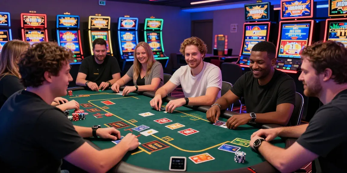 Engaging scene at https://scoarch.org.uk featuring players enjoying credit card casinos with vibrant games and modern devices.