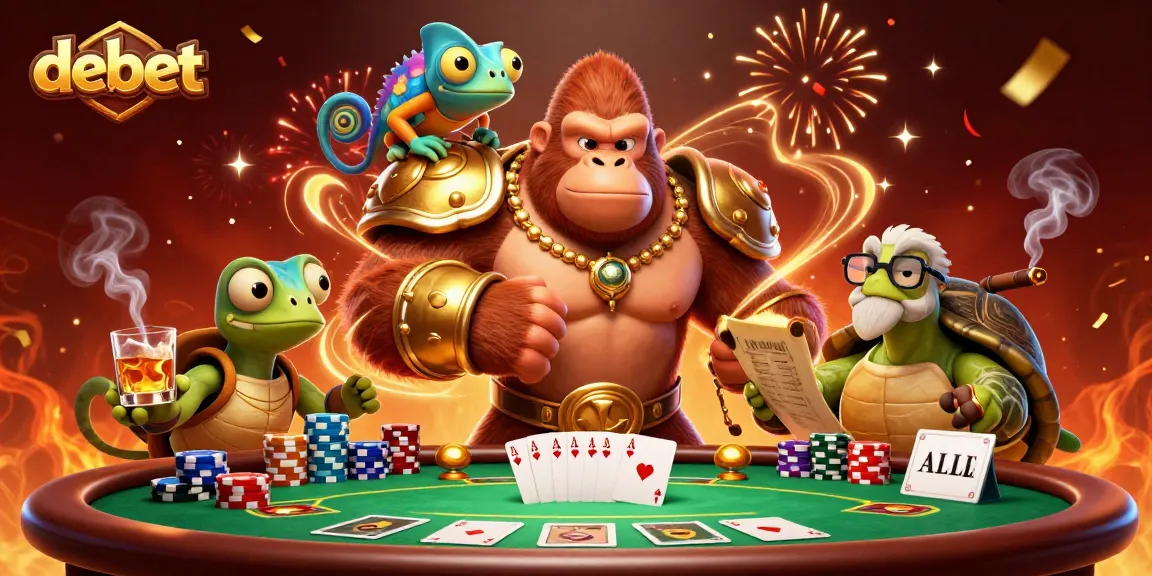 Engage in thrilling poker adventures with debet, featuring iconic characters and vibrant casino elements.