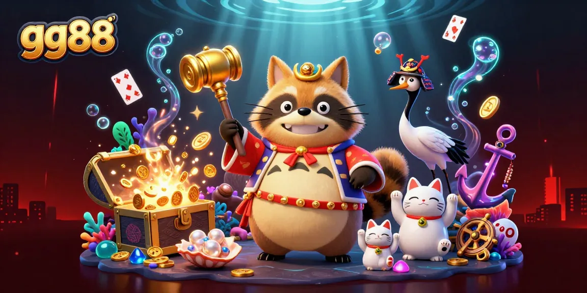 Experience thrills at gg88 with colorful cartoon figures playing amidst vibrant gaming surprises.