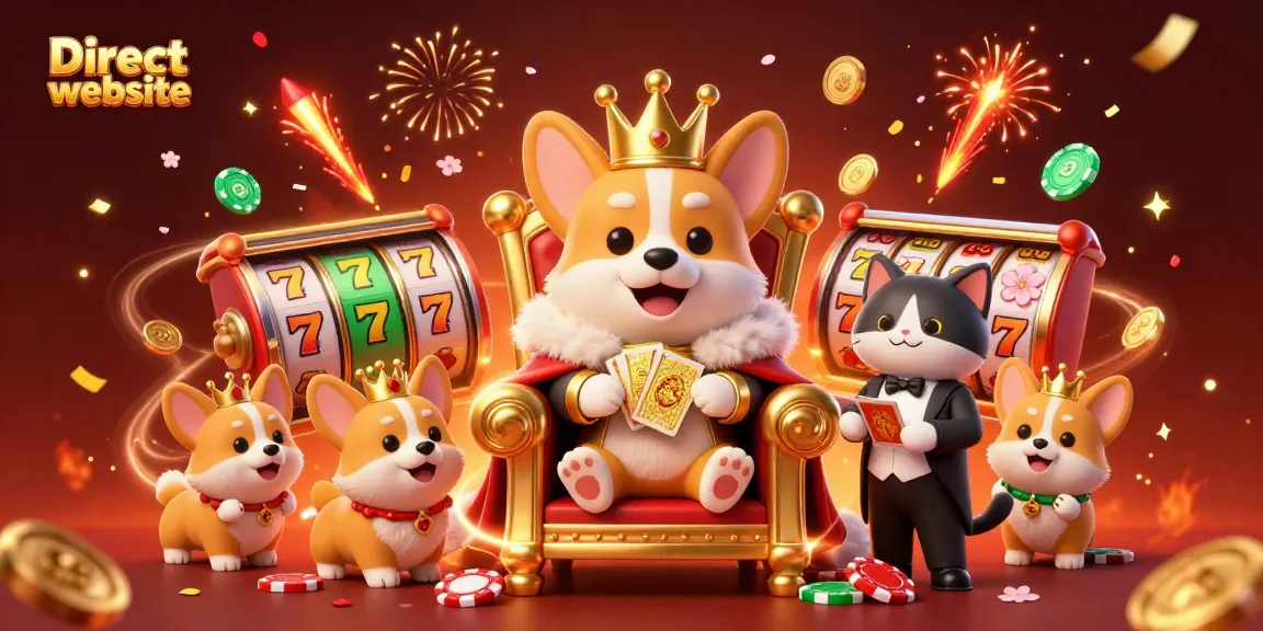 Experience thrilling slots at the Direct website with a joyous 3D corgi casino celebration
