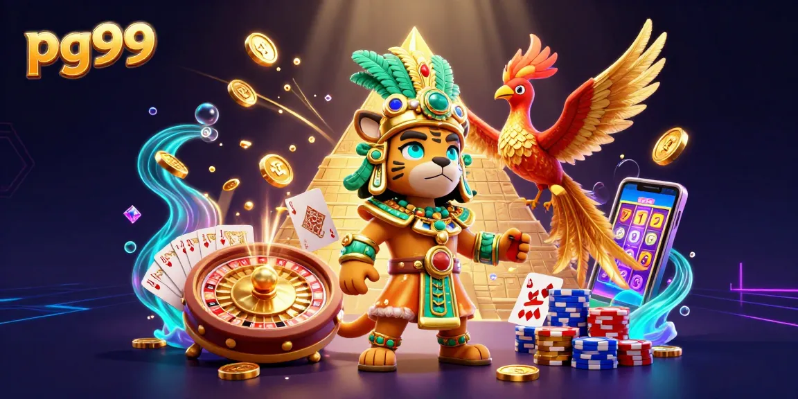 Win big with pg99's dynamic casino experience featuring vibrant characters and game elements.