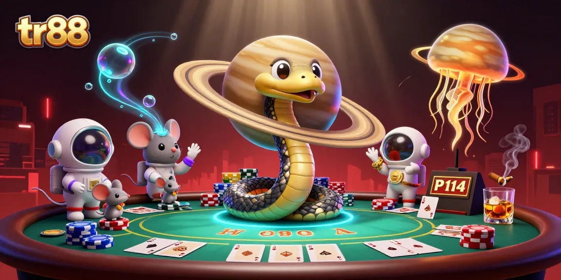 Engaging tr88 scene with astronauts betting in casino-style space setting