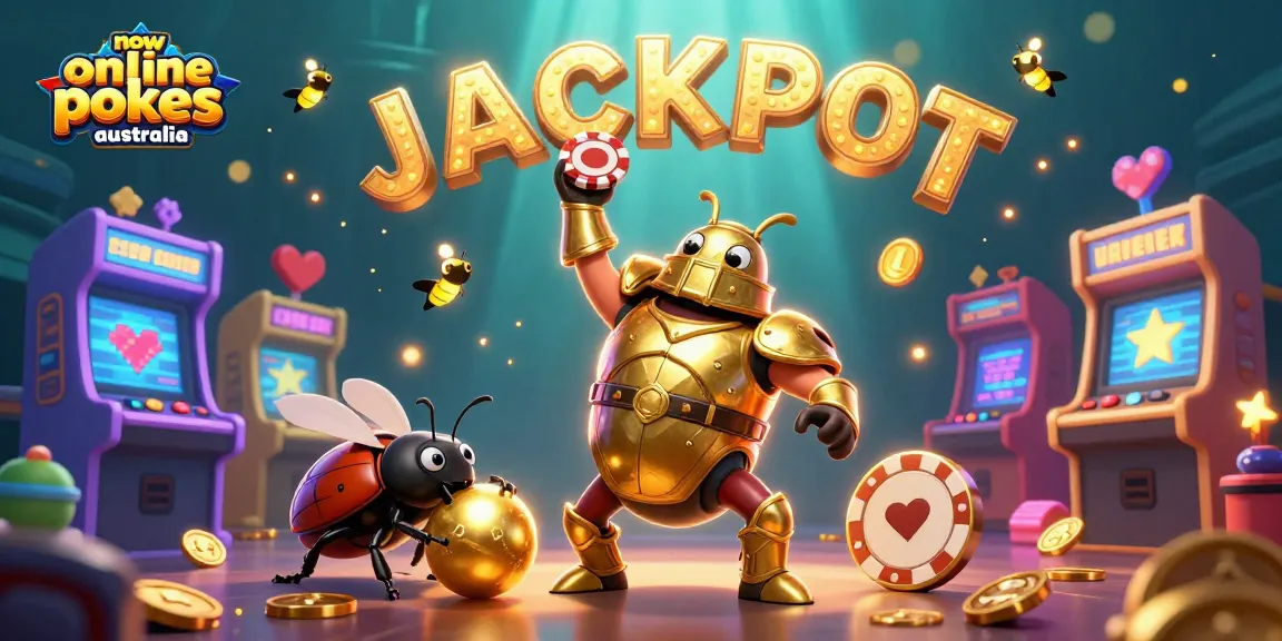 Engage with new online pokies Australia featuring vibrant 3D characters in a dynamic casino-themed scene.